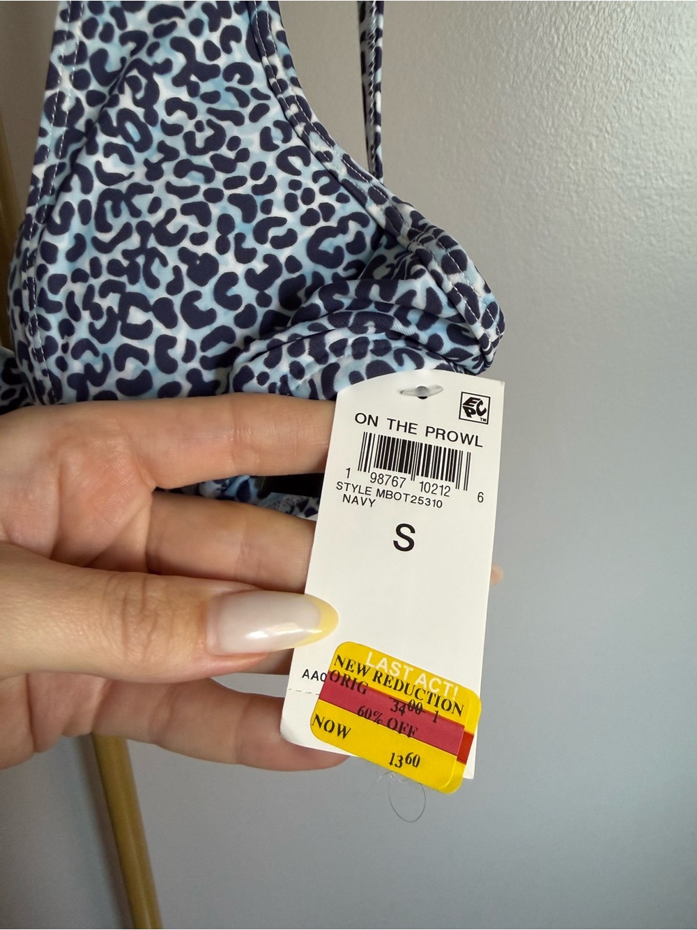 NWT Bar III “On the Prowl” Bikini Top – Navy Leopard Print (Size S) - Picture 2 of 4